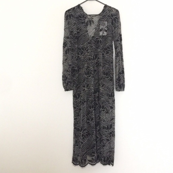 NWT Zara black crochet long dress - Picture 4 of 8